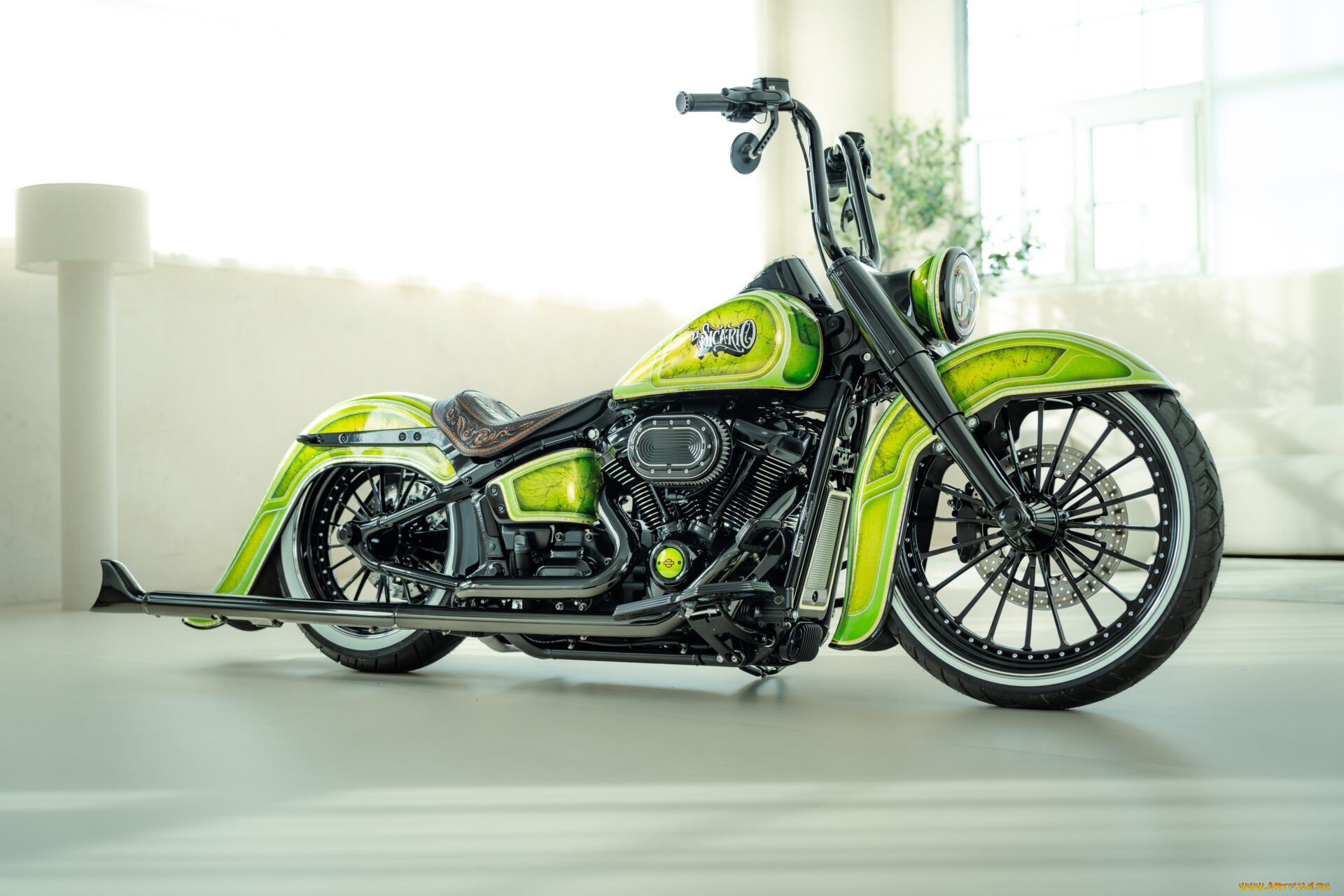 , harley-davidson, softail, heritage, chicano, customized, custombike, el, sicario